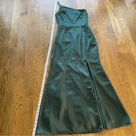 AMSALE KAIA Gown Hunter Green FLUID SATION One Shoulder Size 6 - Picture 10 of 11